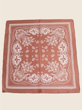Women’s Rust Satin Paisley Bandana Scarf - Versatile Accessory